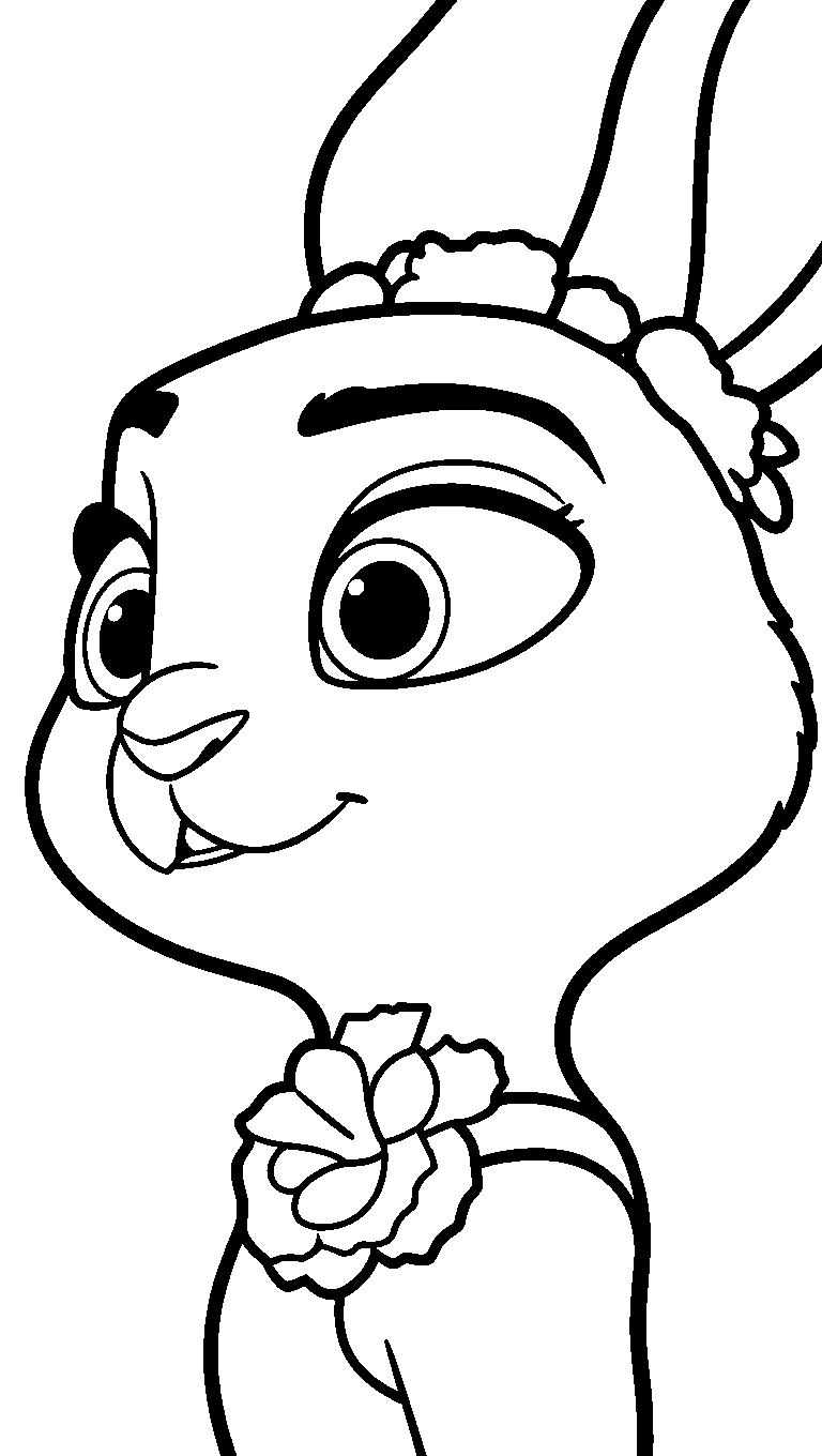 judy hopps floral headband coloring