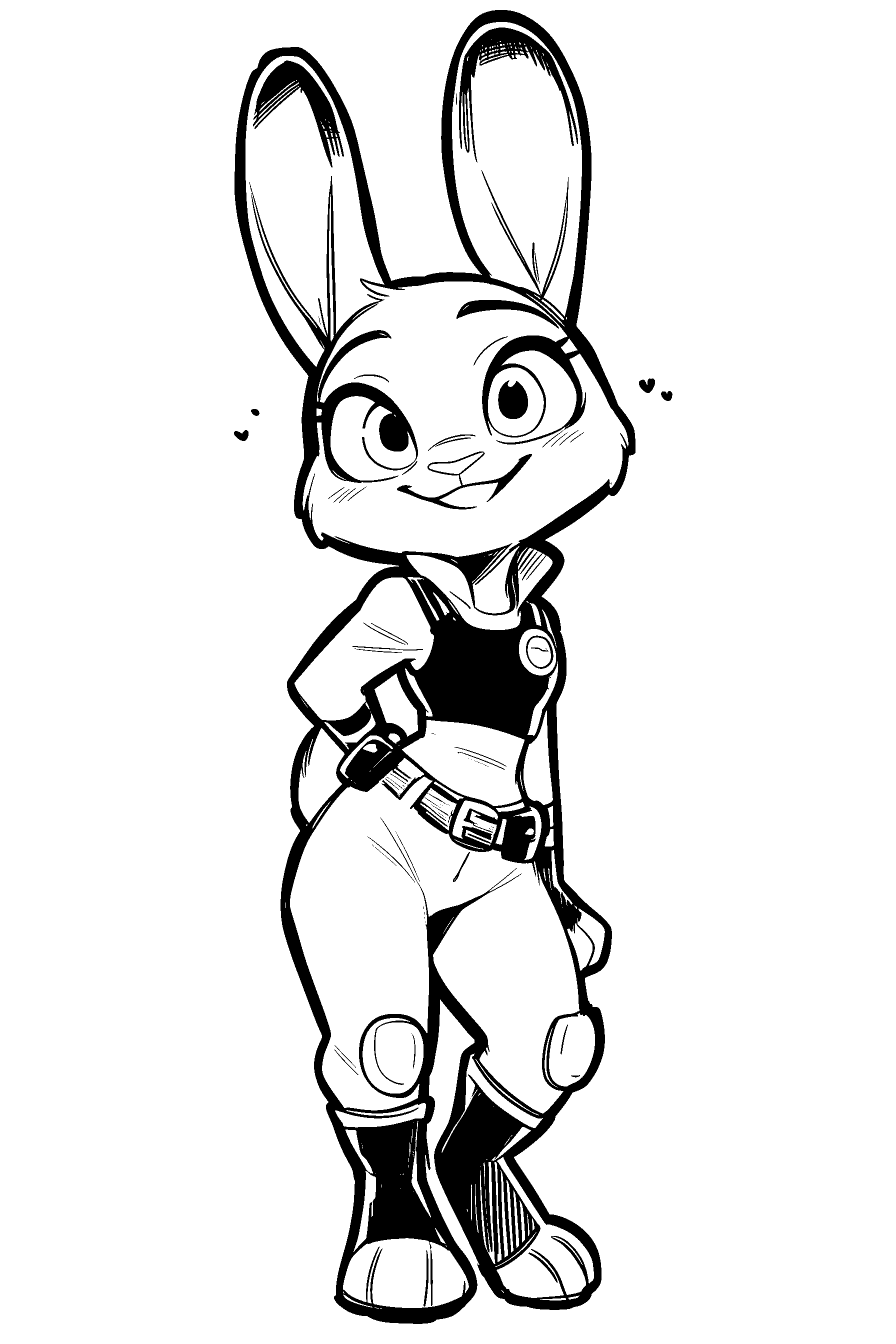 judy hopps full body line art