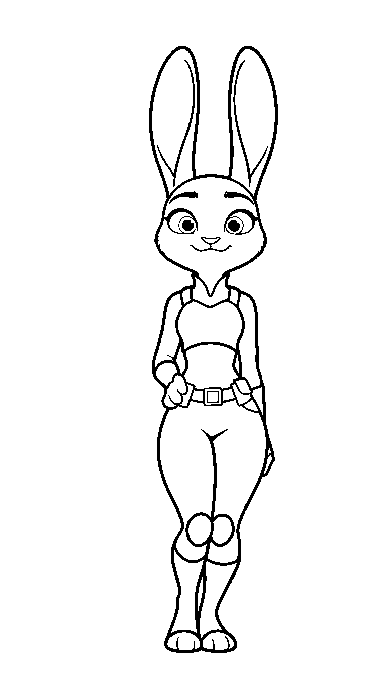 judy hopps full body standing coloring