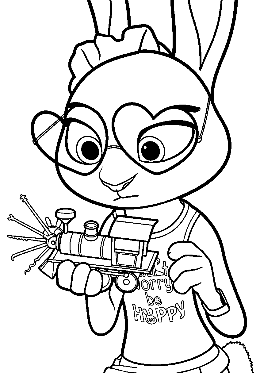 judy hopps heart glasses toy train coloring