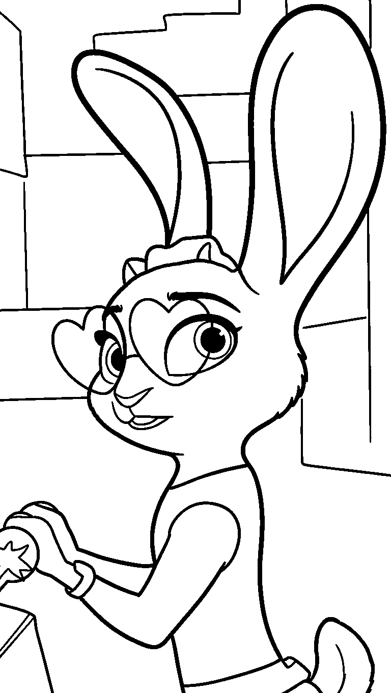 judy hopps heart shaped sunglasses line art