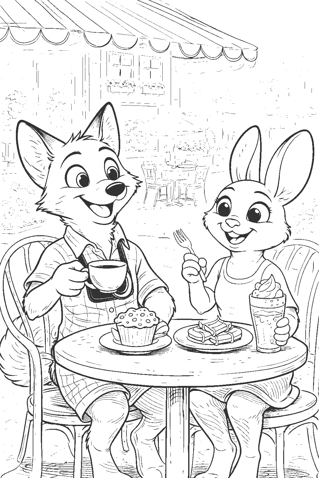 judy hopps nick wilde eating treats