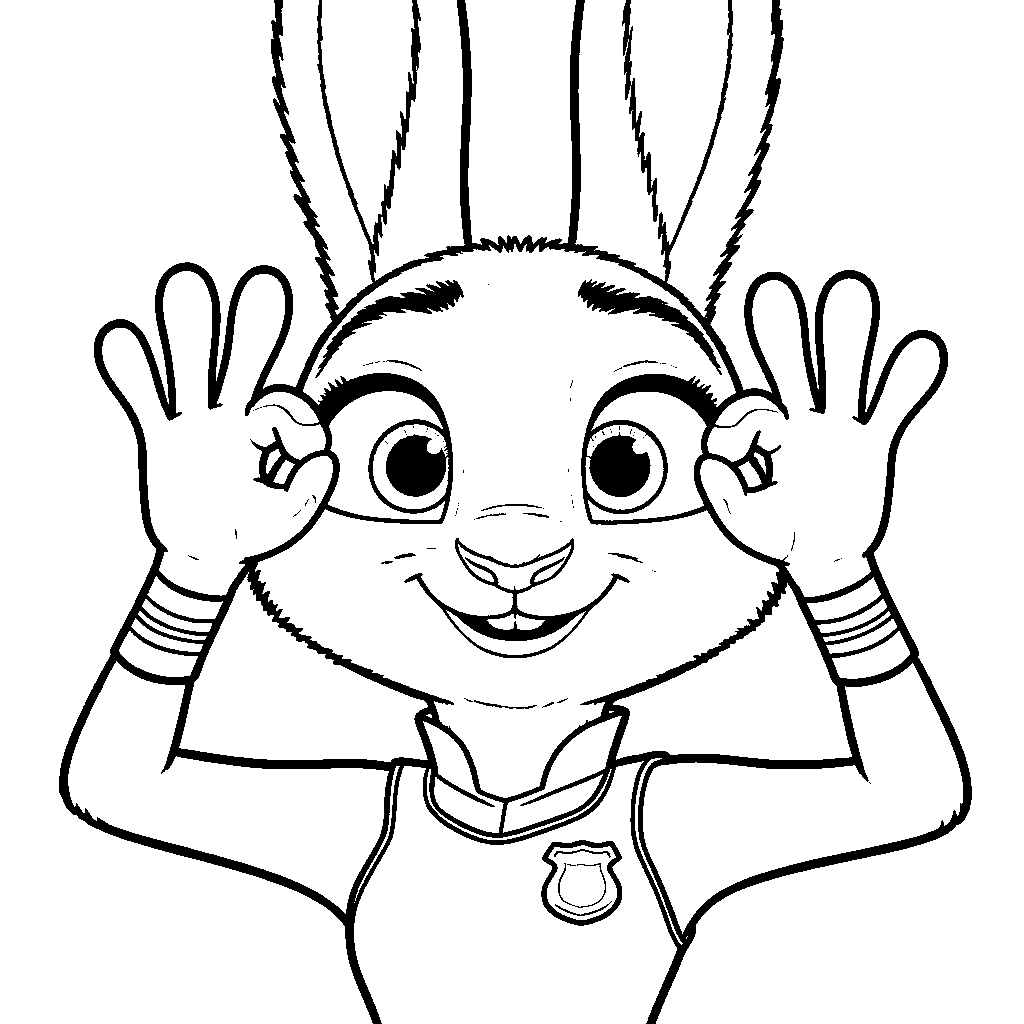 judy hopps ok sign line art