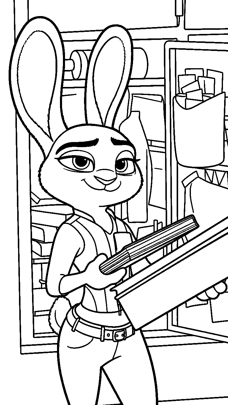 judy hopps organized closet zootopia home life line art