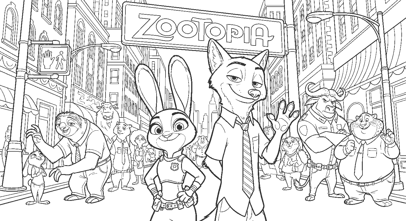 judy hopps police chase line art