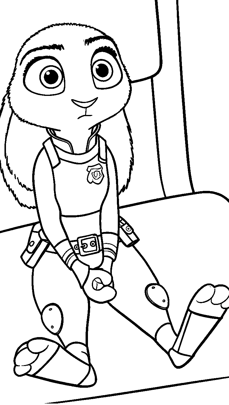 judy hopps police uniform line art