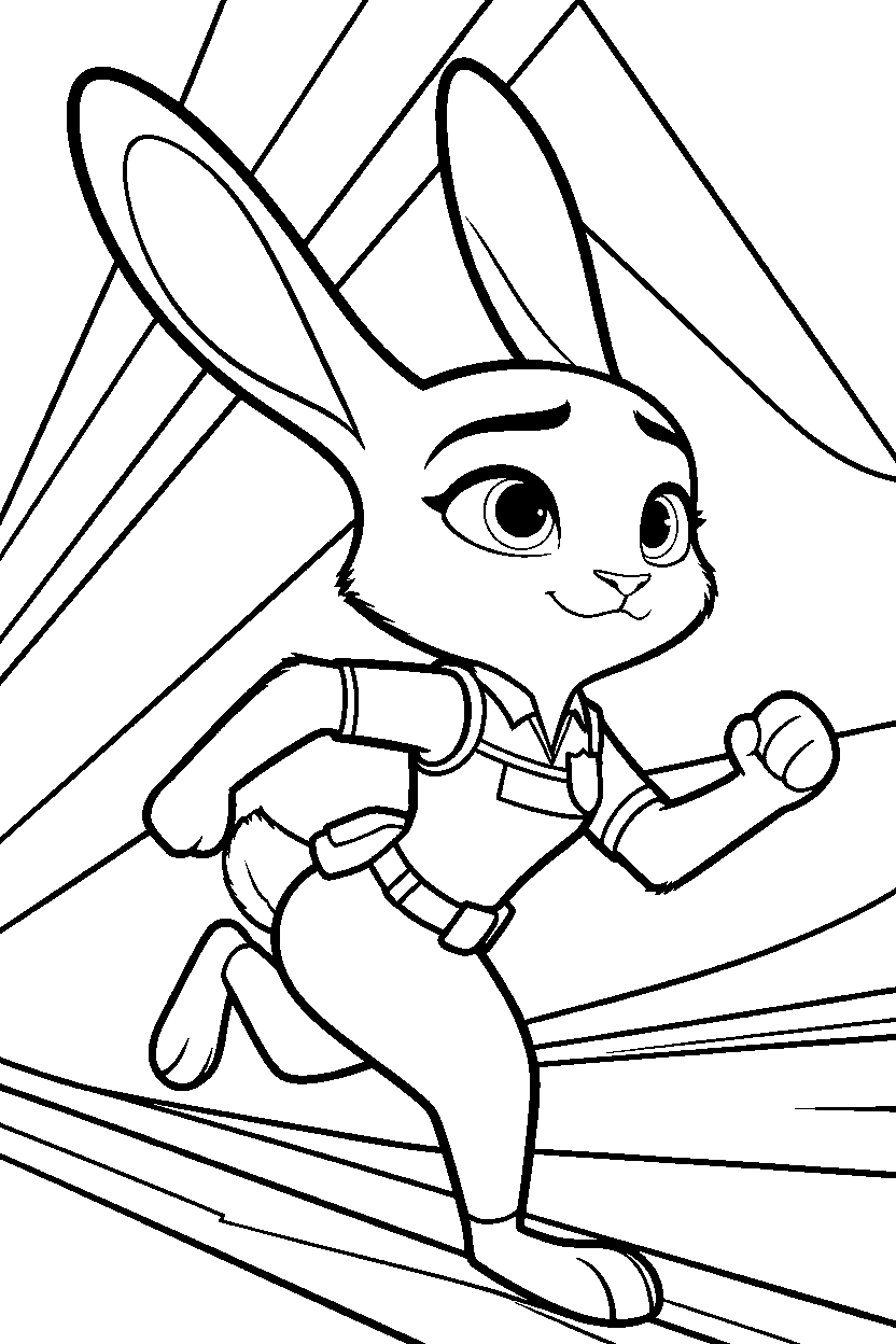 judy hopps running action coloring