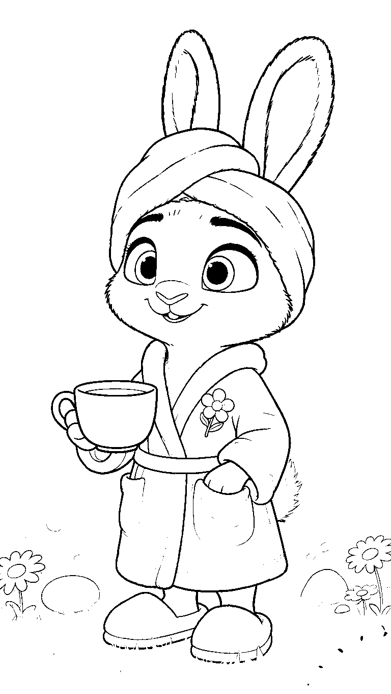 judy hopps spa day line art