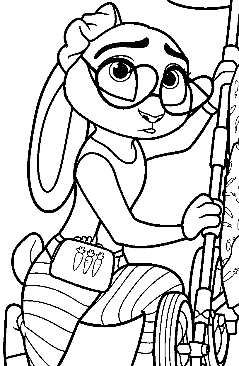 judy hopps summer casual style line art