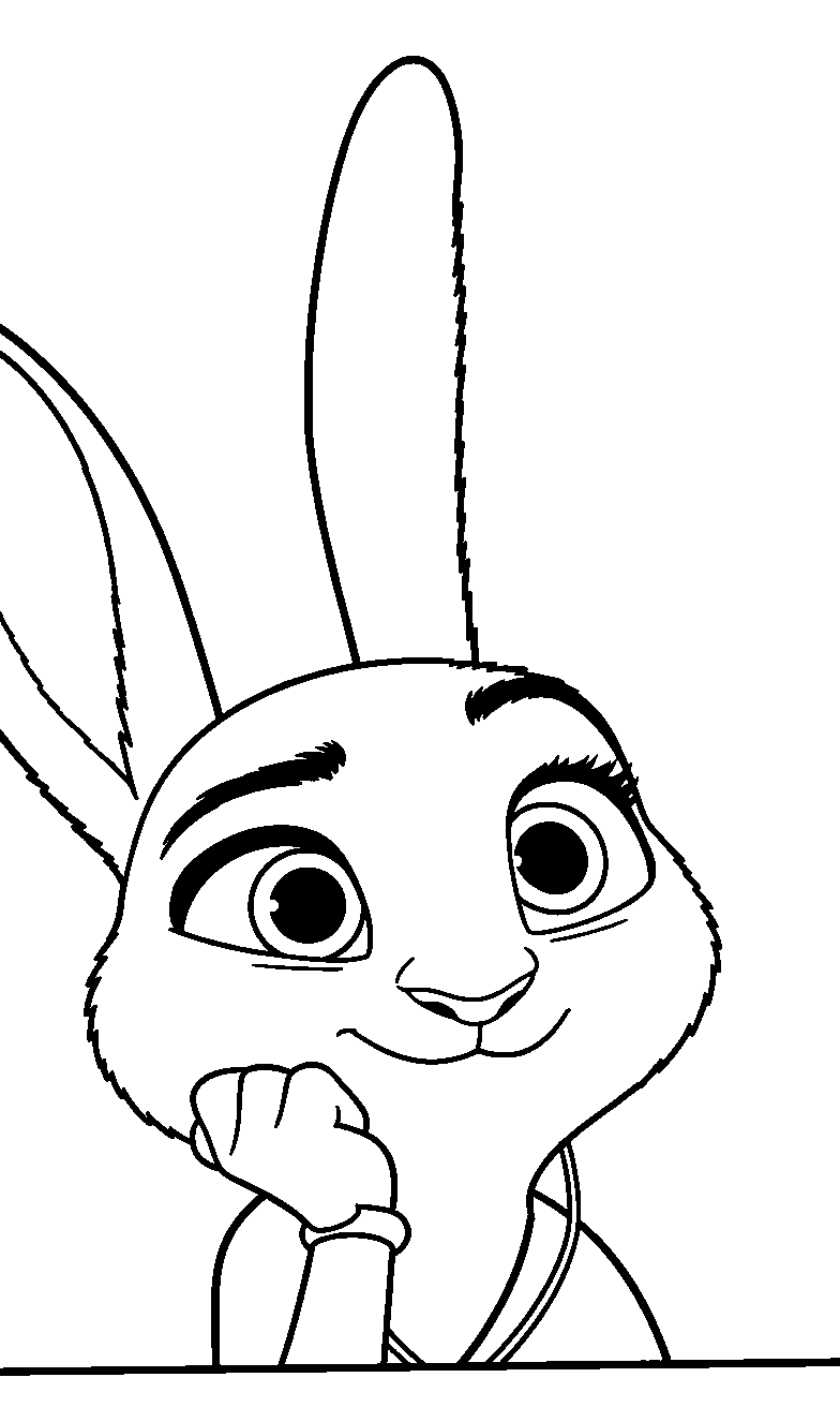 judy hopps thinking line art