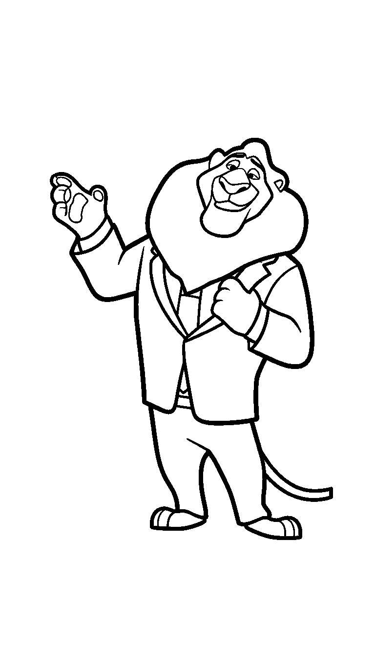 leodore lionheart zootopia mayor coloring