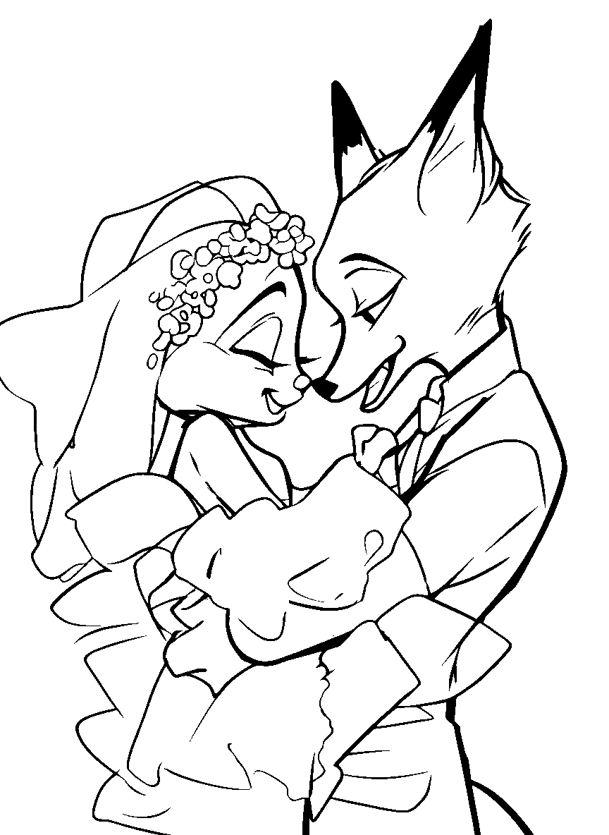 nick and judy romantic wedding dance line art