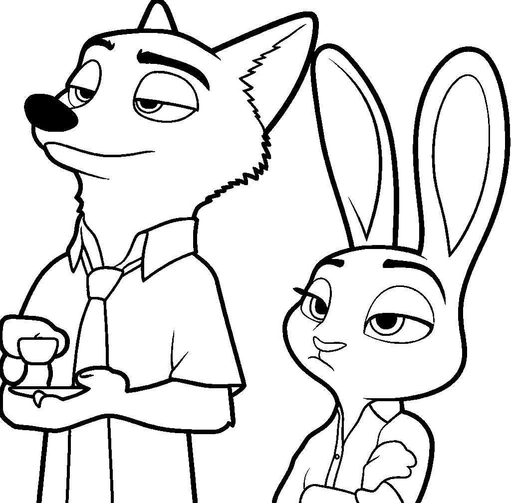 nick and judy tea time line art