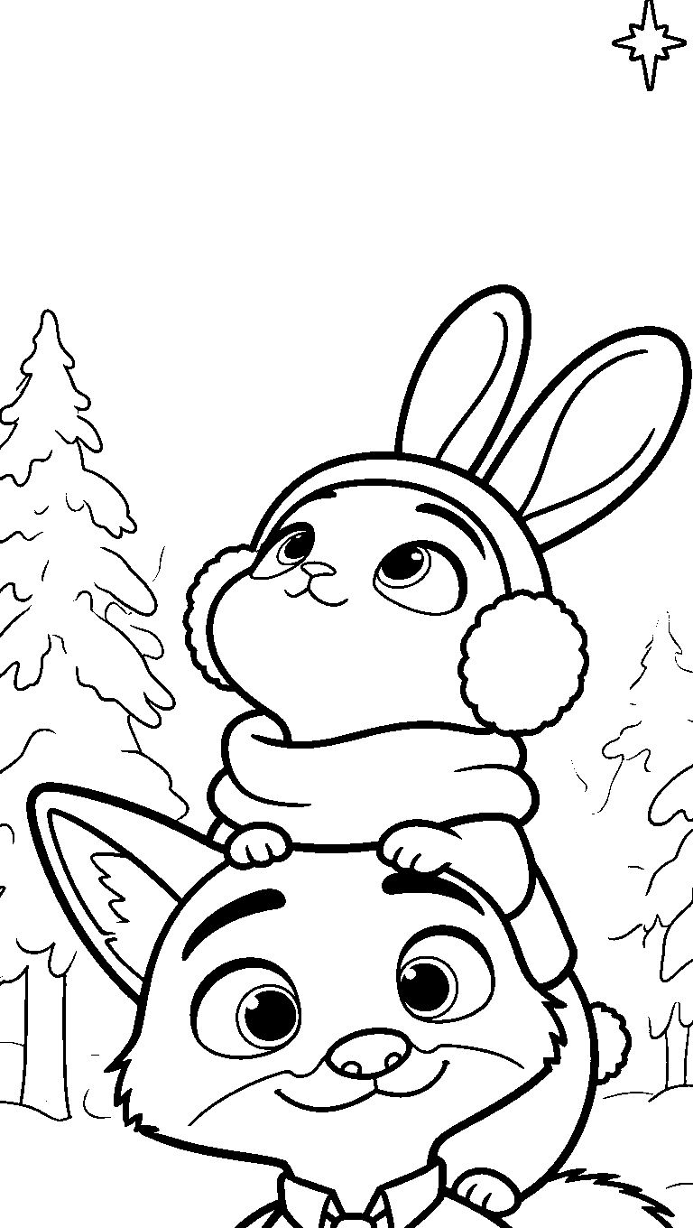 nick and judy winter star line art