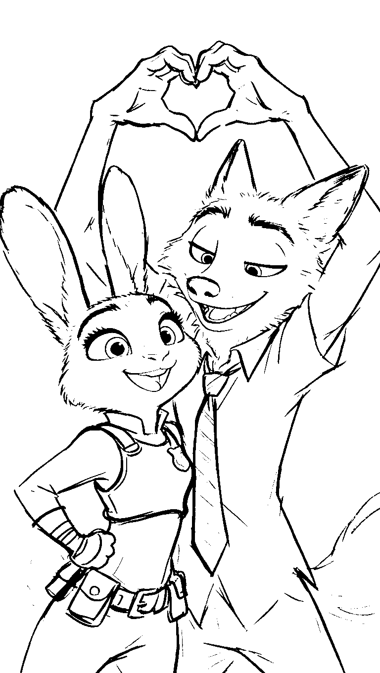 nick judy heart hands line art