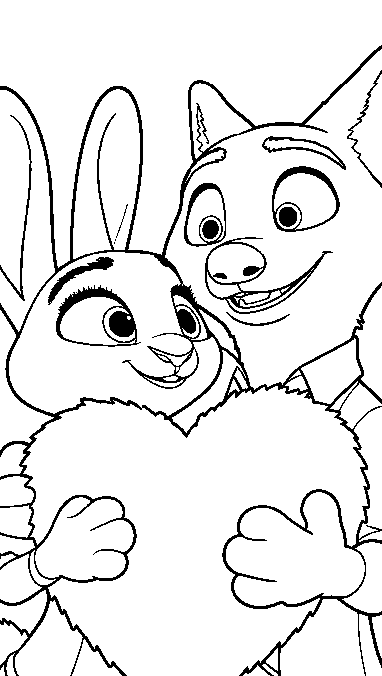 nick judy holding heart line art