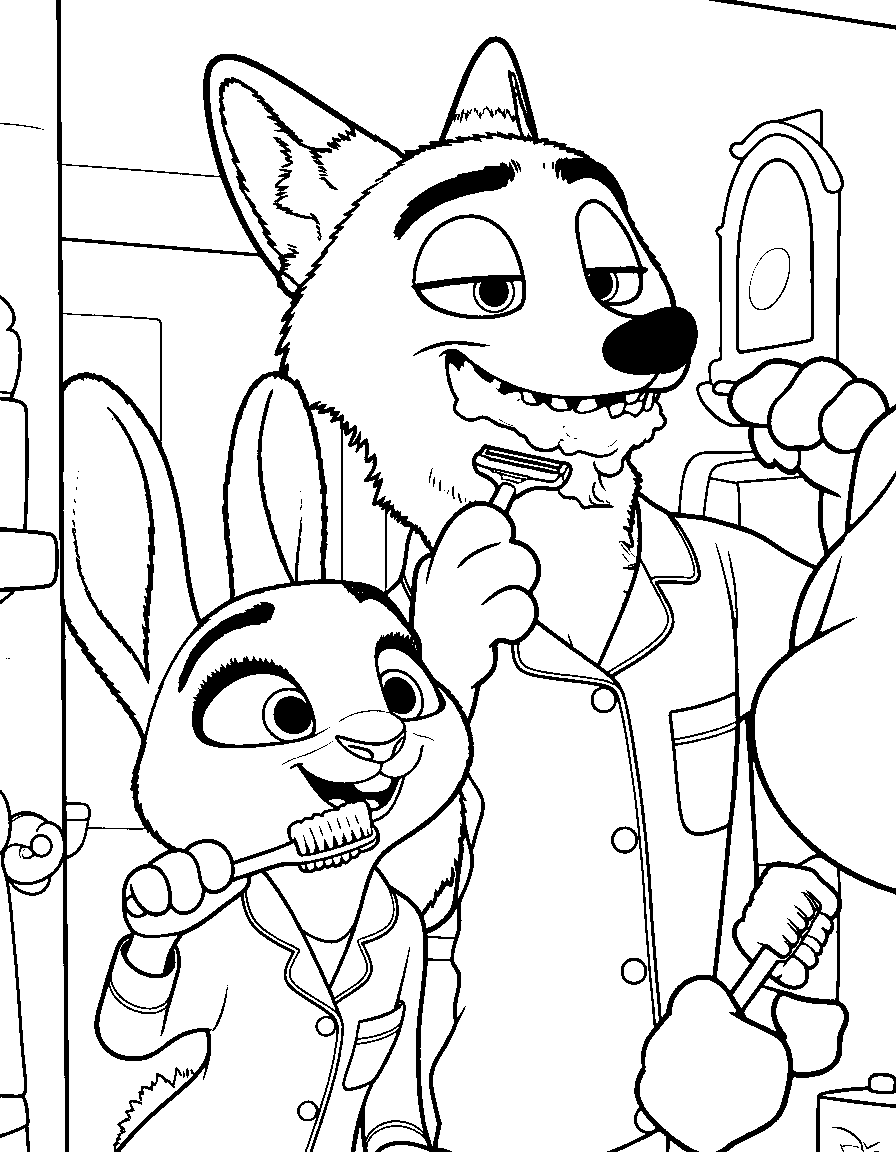 nick judy morning routine line art