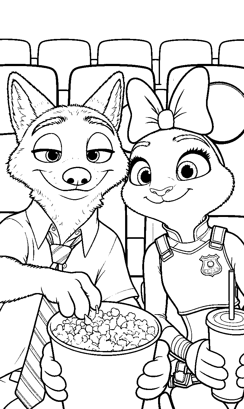 nick judy movie theater popcorn coloring
