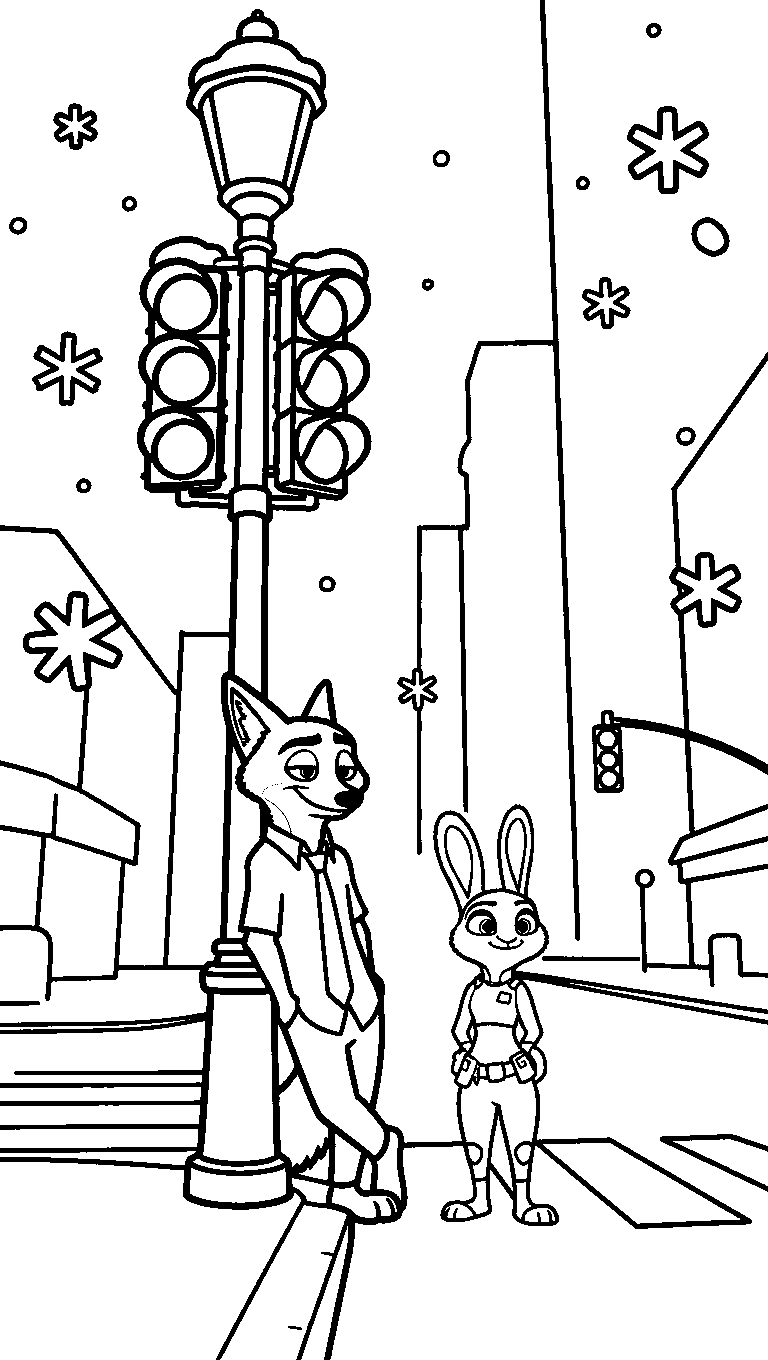 nick judy snowy city street coloring