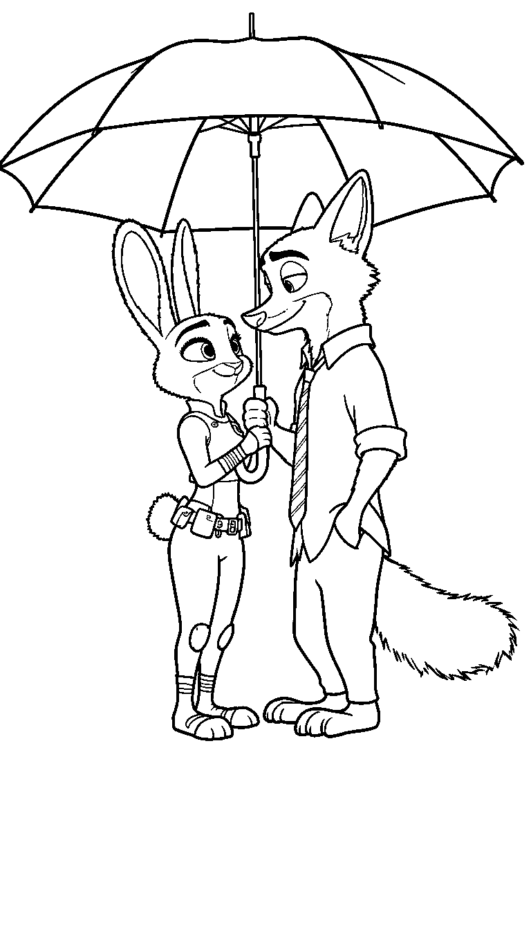 nick judy umbrella rain line art