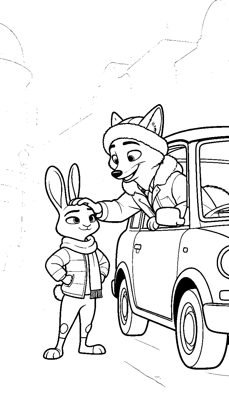 nick judy winter car pat coloring