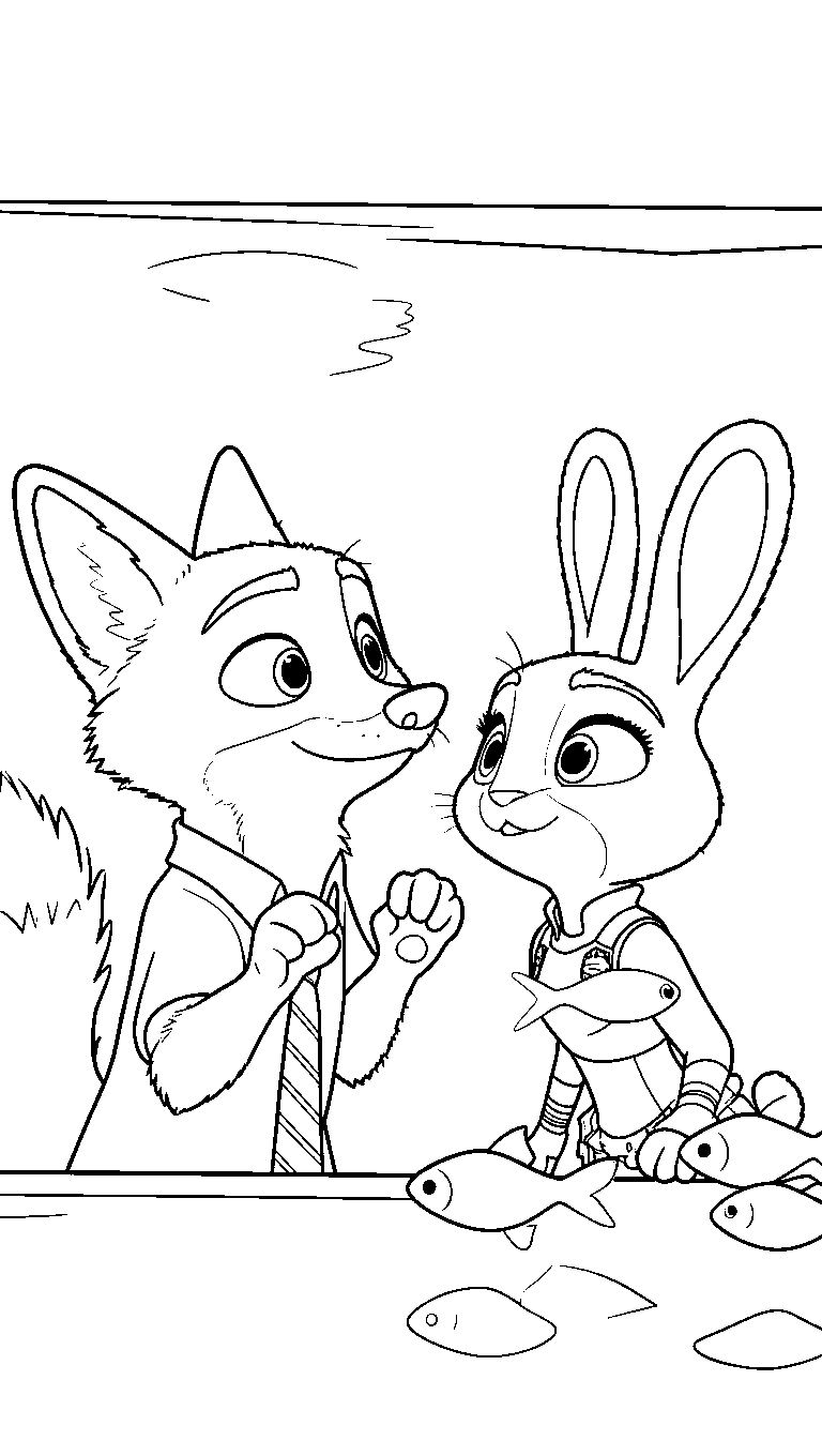 nick judy zootopia aquarium coloring