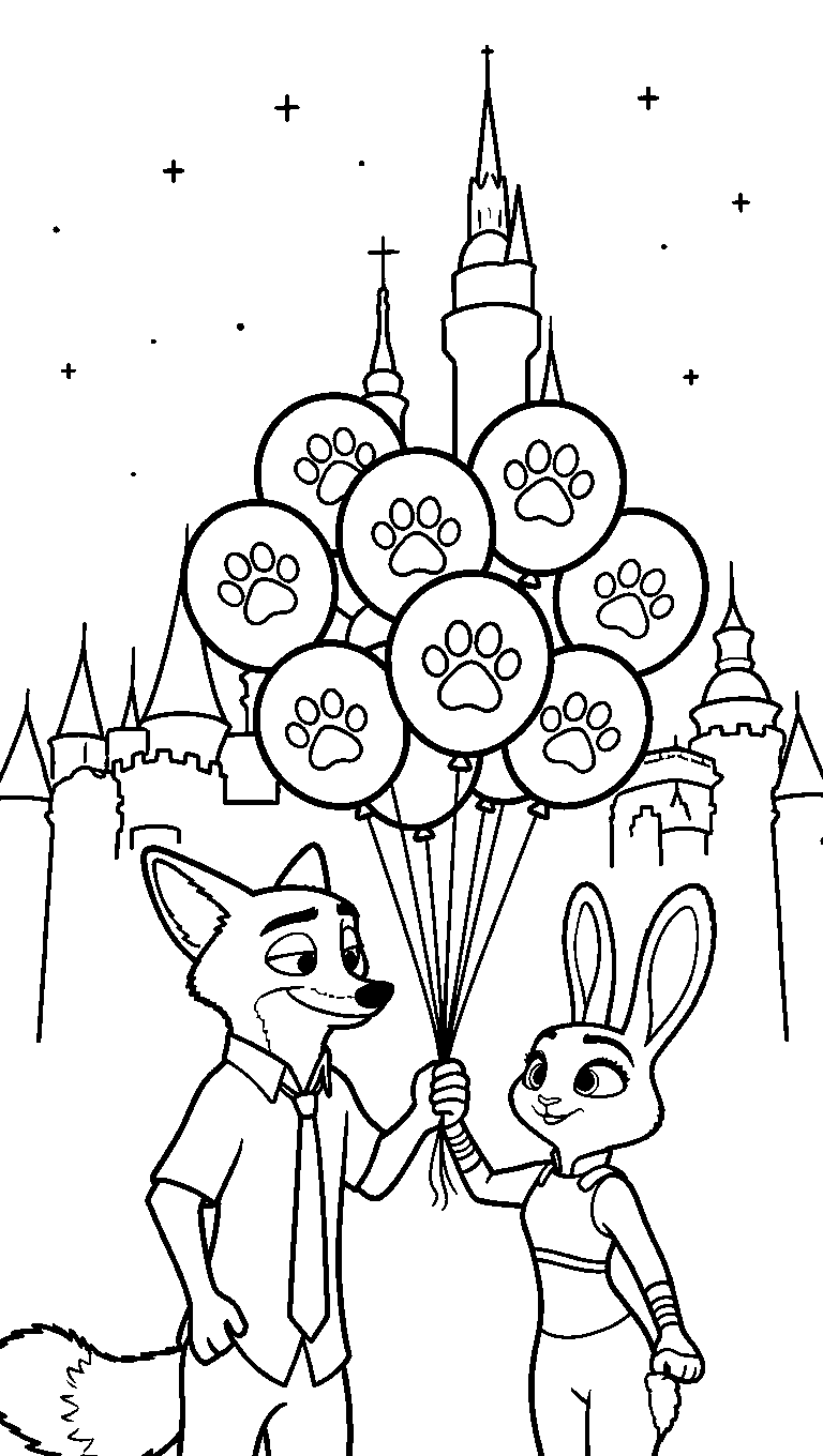 nick judy zootopia castle coloring