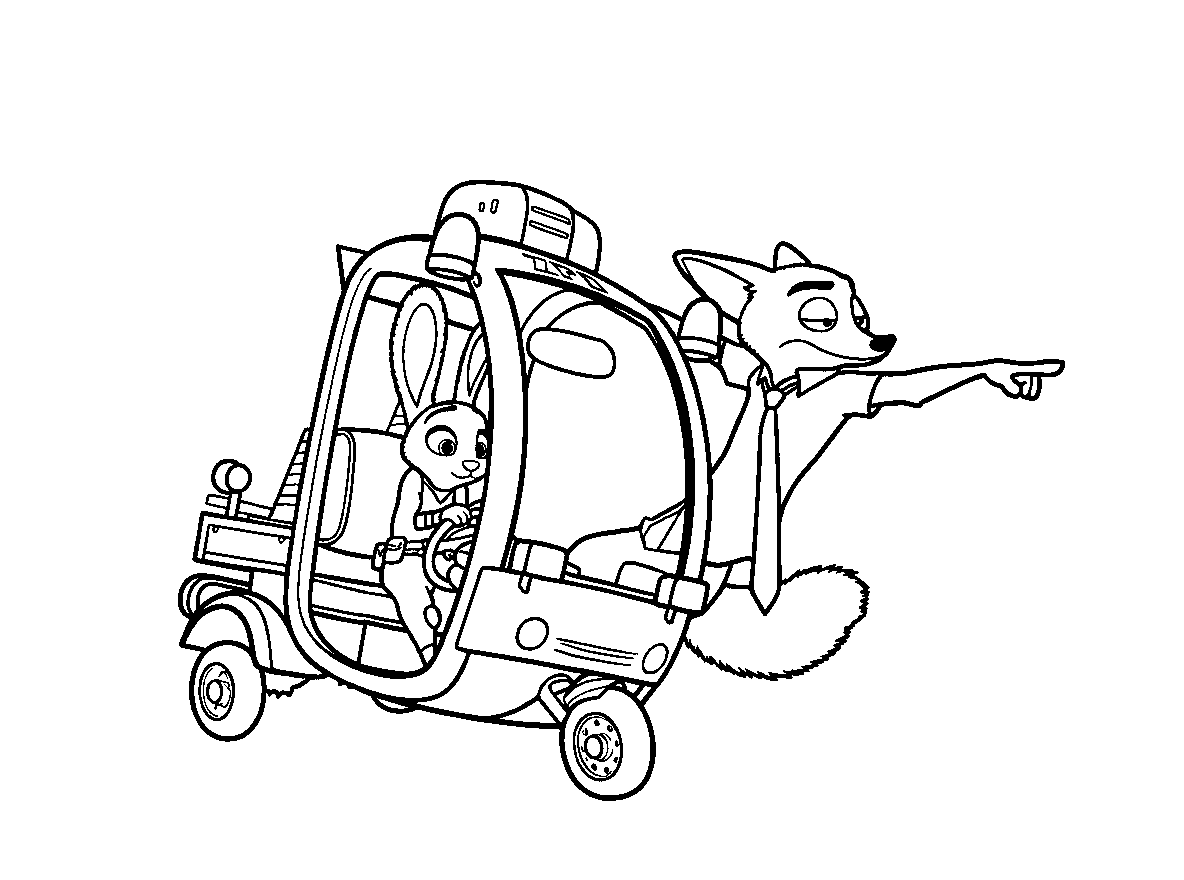 nick judy zootopia police vehicle coloring