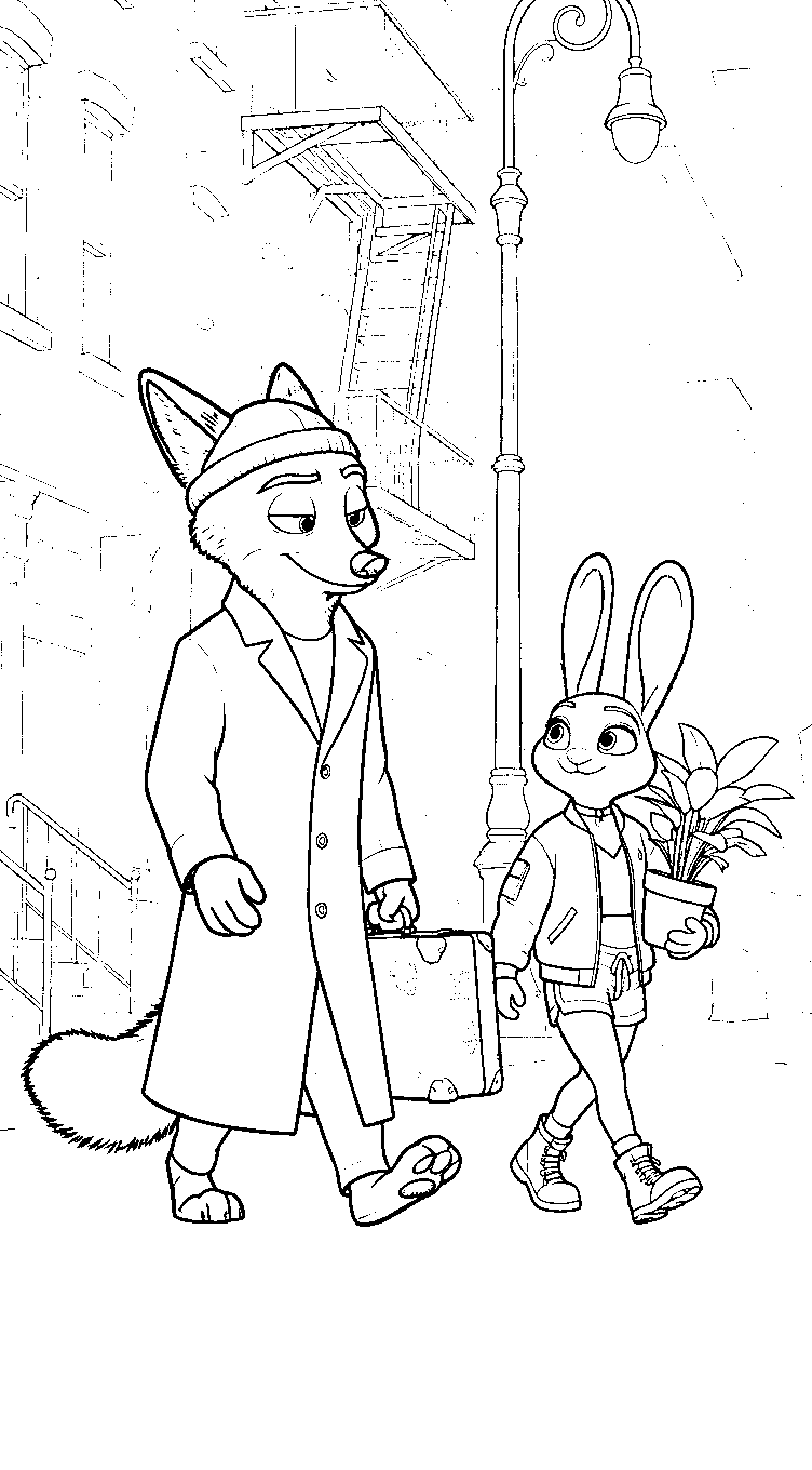 nick judy zootopia travel coloring