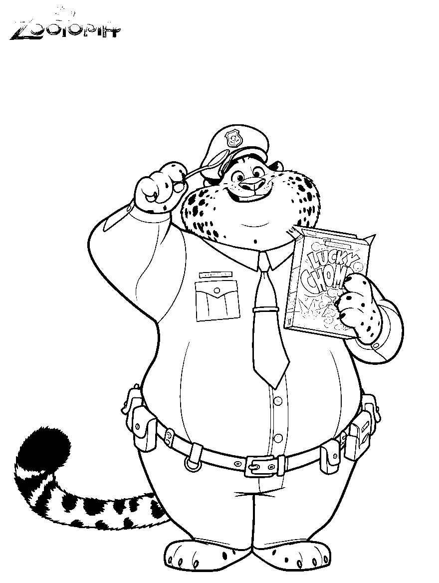 officer clawhauser cereal line art