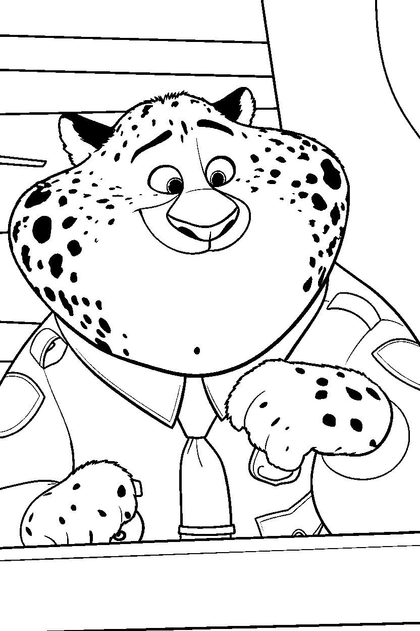 officer clawhauser zootopia line art