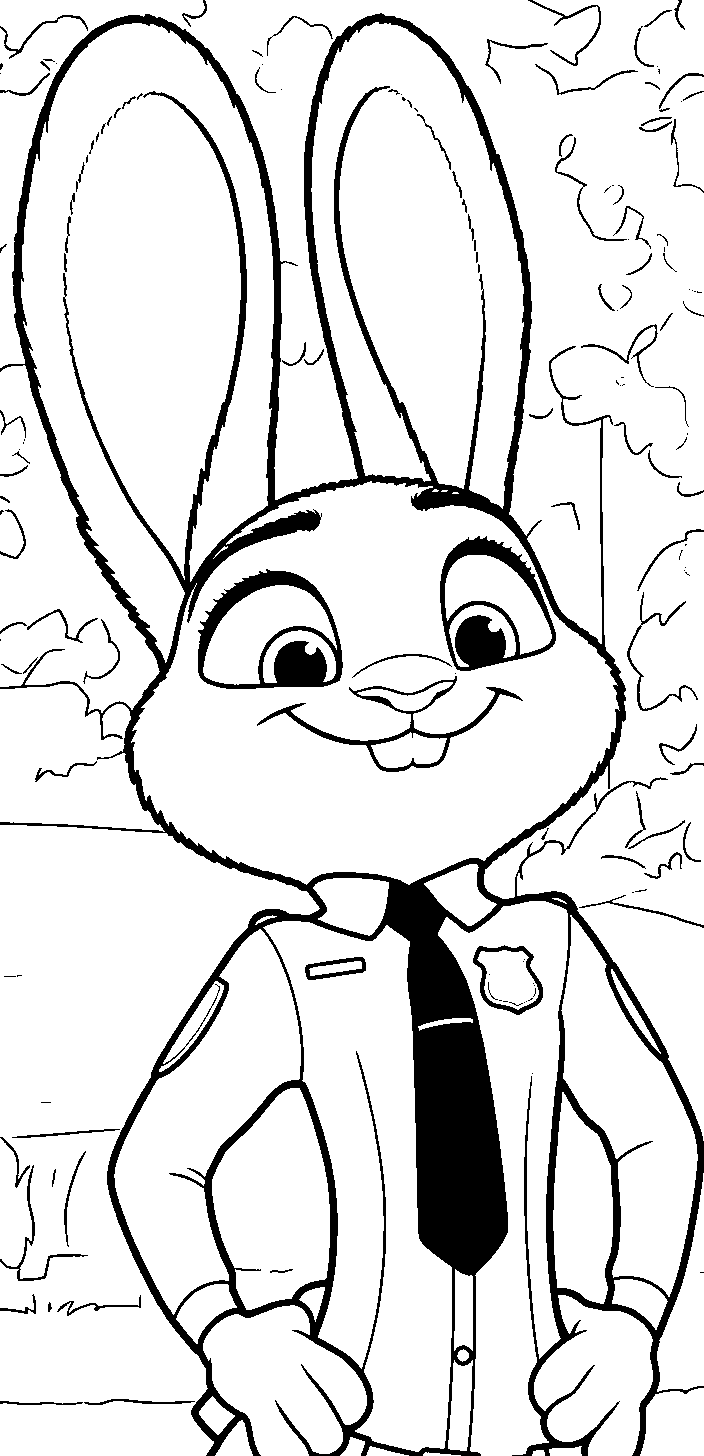 officer judy hopps confident portrait line art