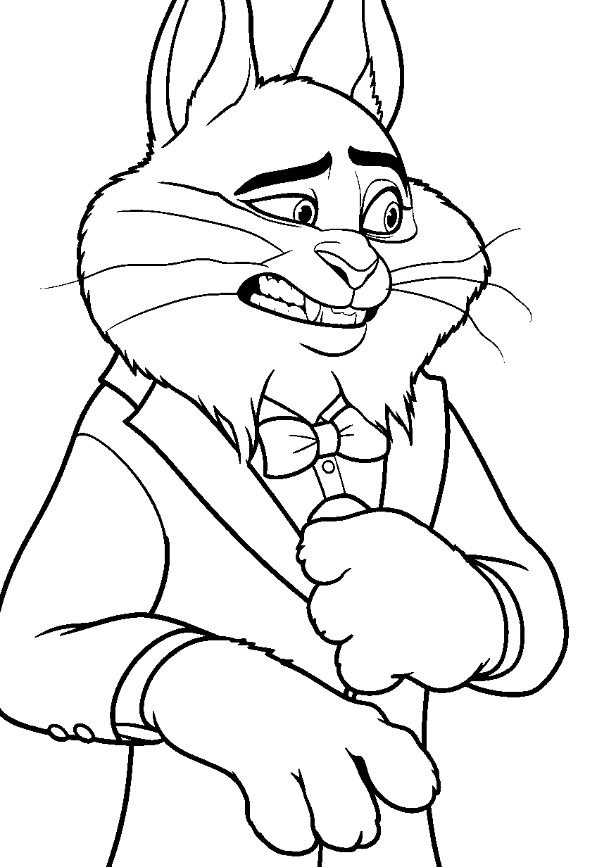 pawbert lynxley portrait zootopia style line art