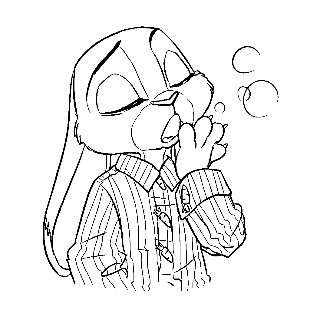 sleepy judy hopps zootopia pajama time line art