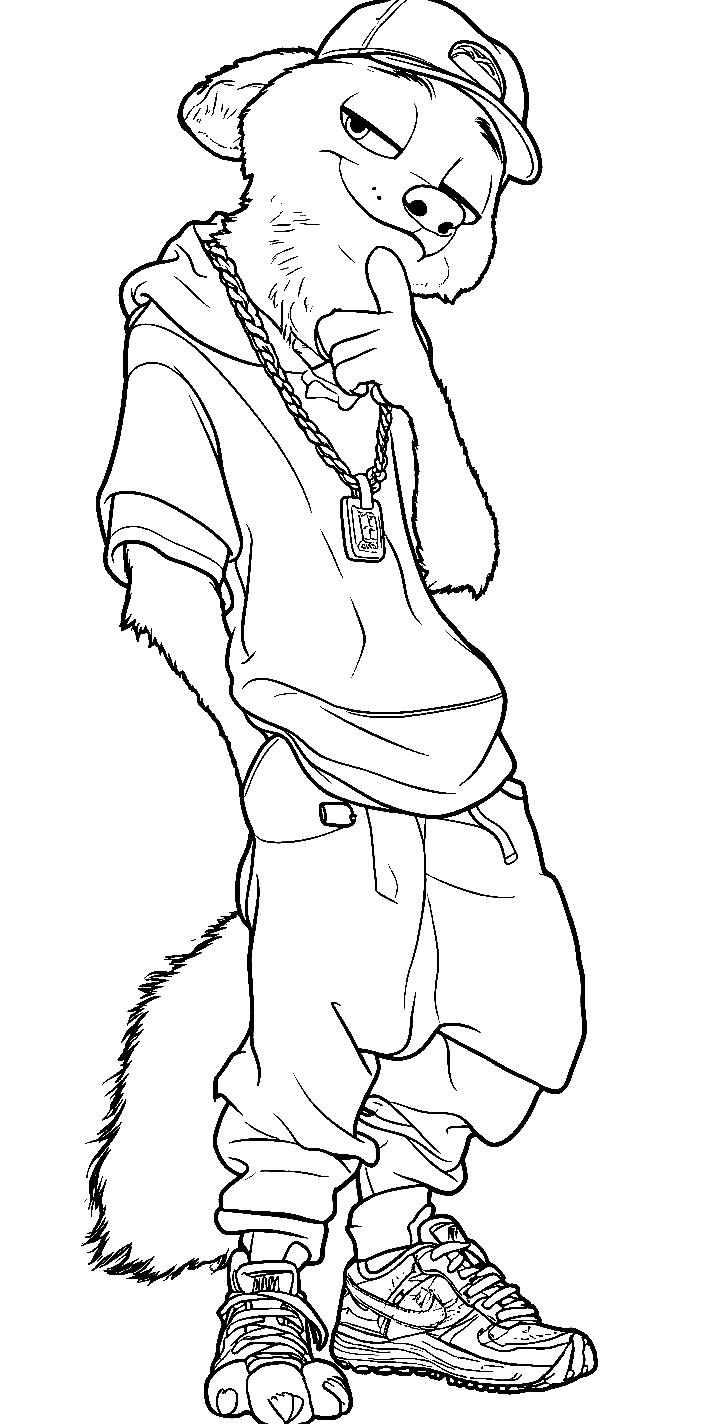 street style nick wilde zootopia hip hop fashion line art