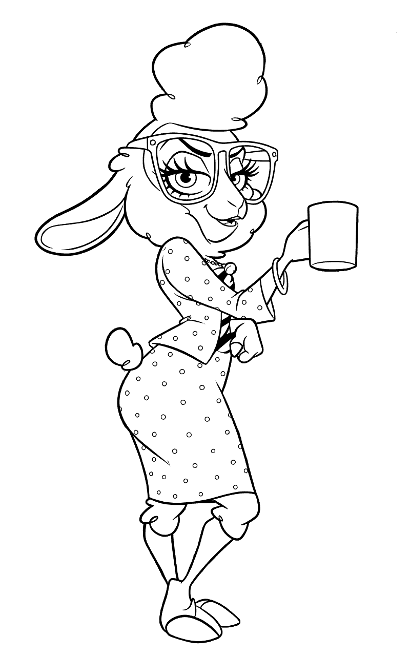 zootopia assistant mayor bellwether coffee break stylish sheep line art