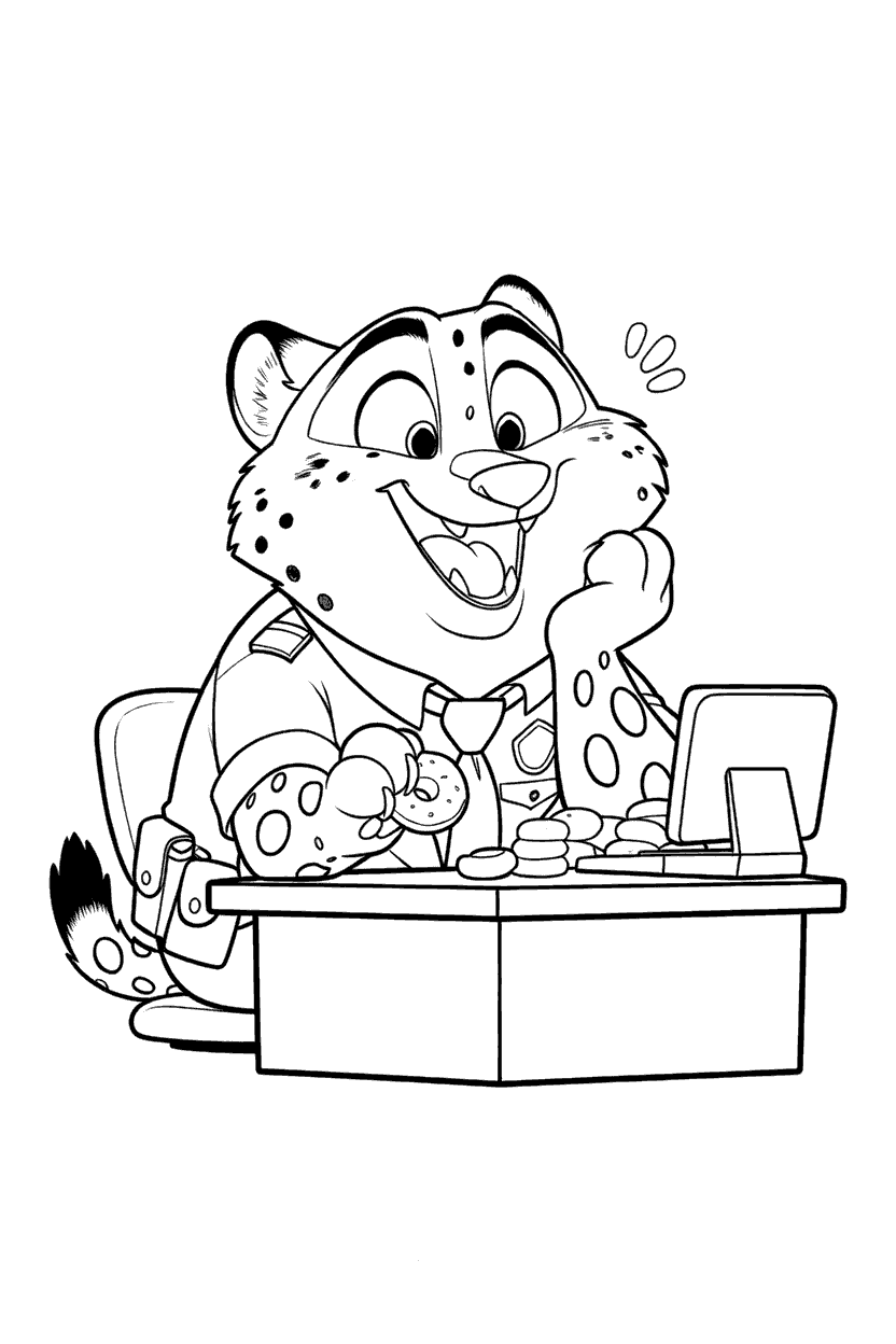 zootopia clawhausers donut break line art