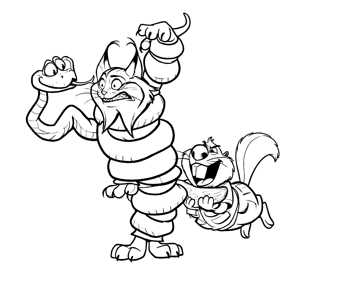 zootopia friends chaos with gary nibbles and pawbert line art