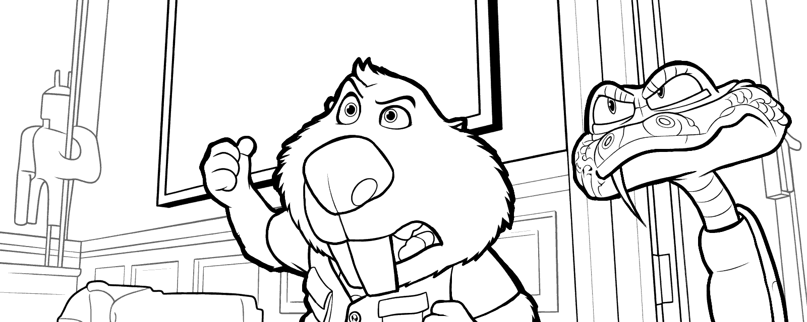 zootopia gary de snake and nibbles maplestick duo line art