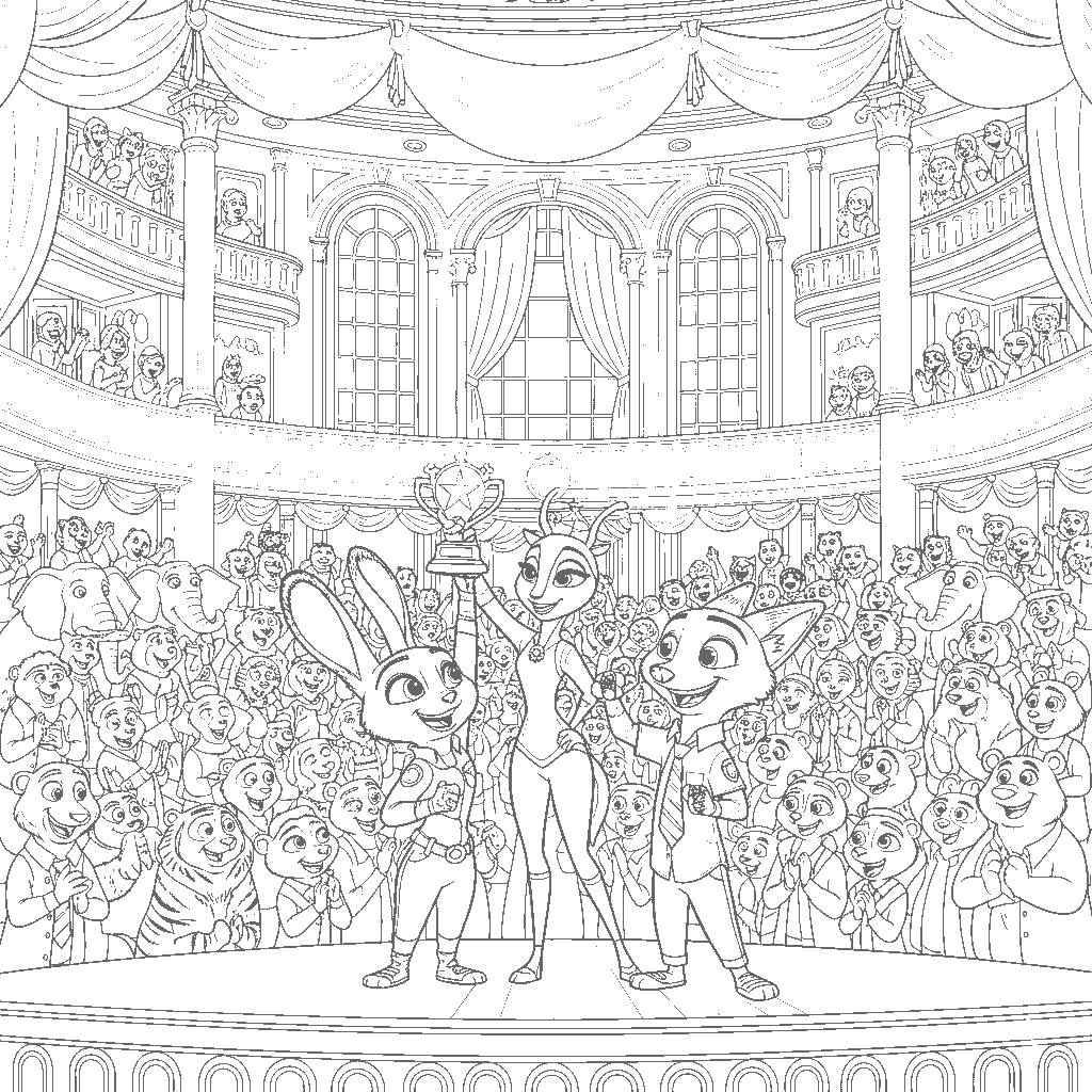 zootopia gazelle award ceremony line art