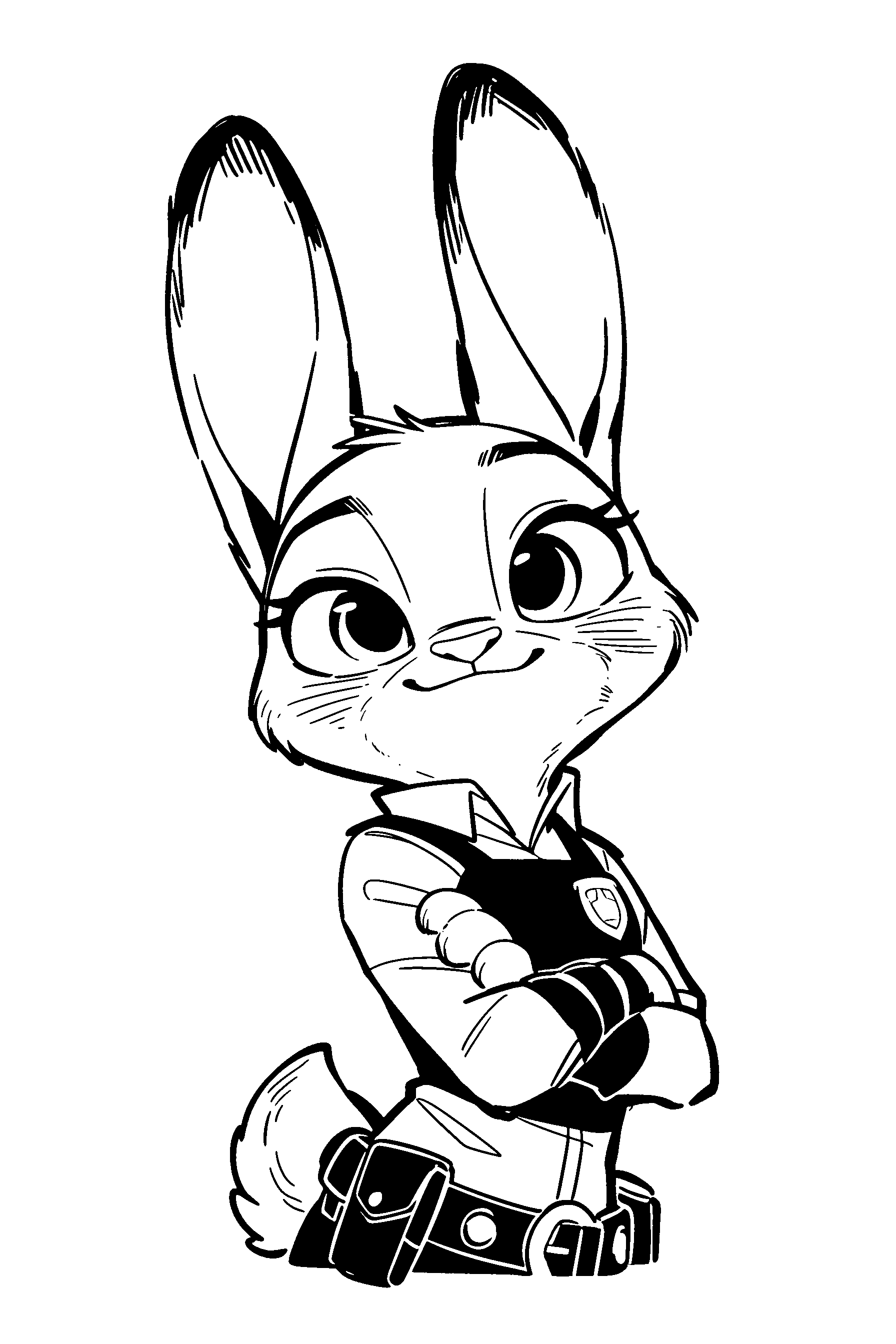 zootopia judy hopps police bunny portrait line art