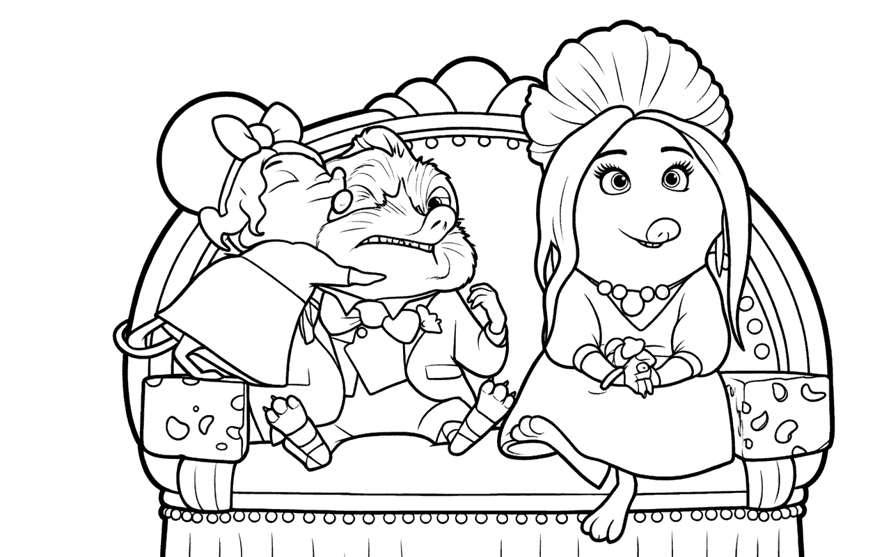 zootopia mafia family little judith mr big and fru fru line art