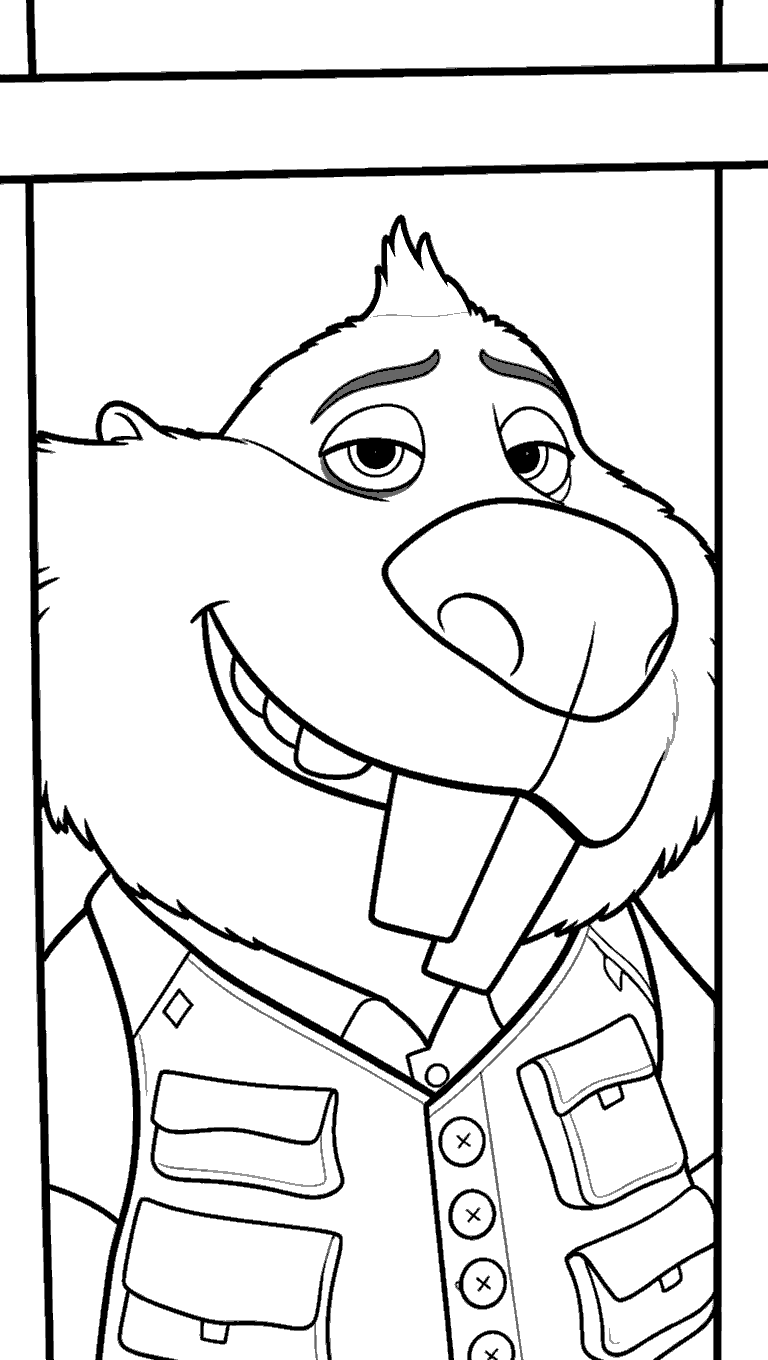 zootopia nibbles maplestick smile happy beaver character line art