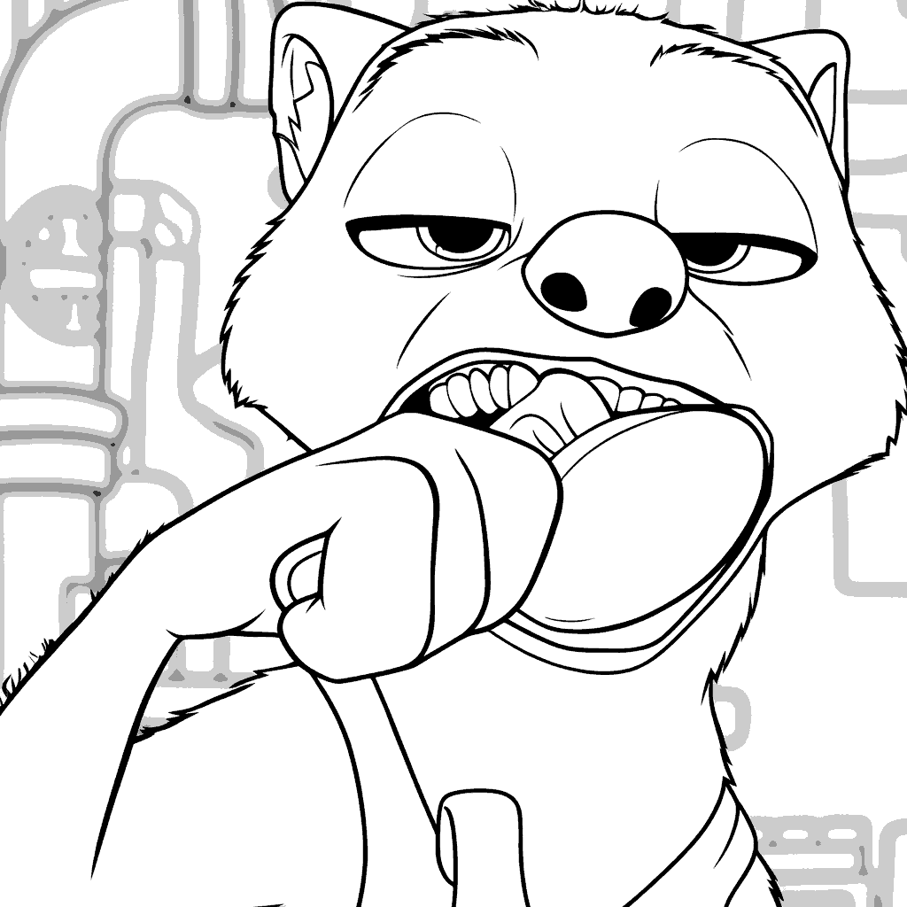 zootopia nick wilde popsicle treat close up fox line art