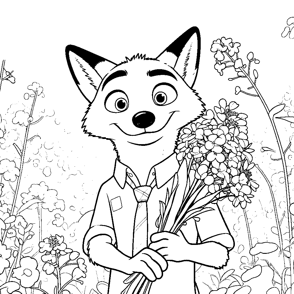 zootopia nick wilde spring flowers