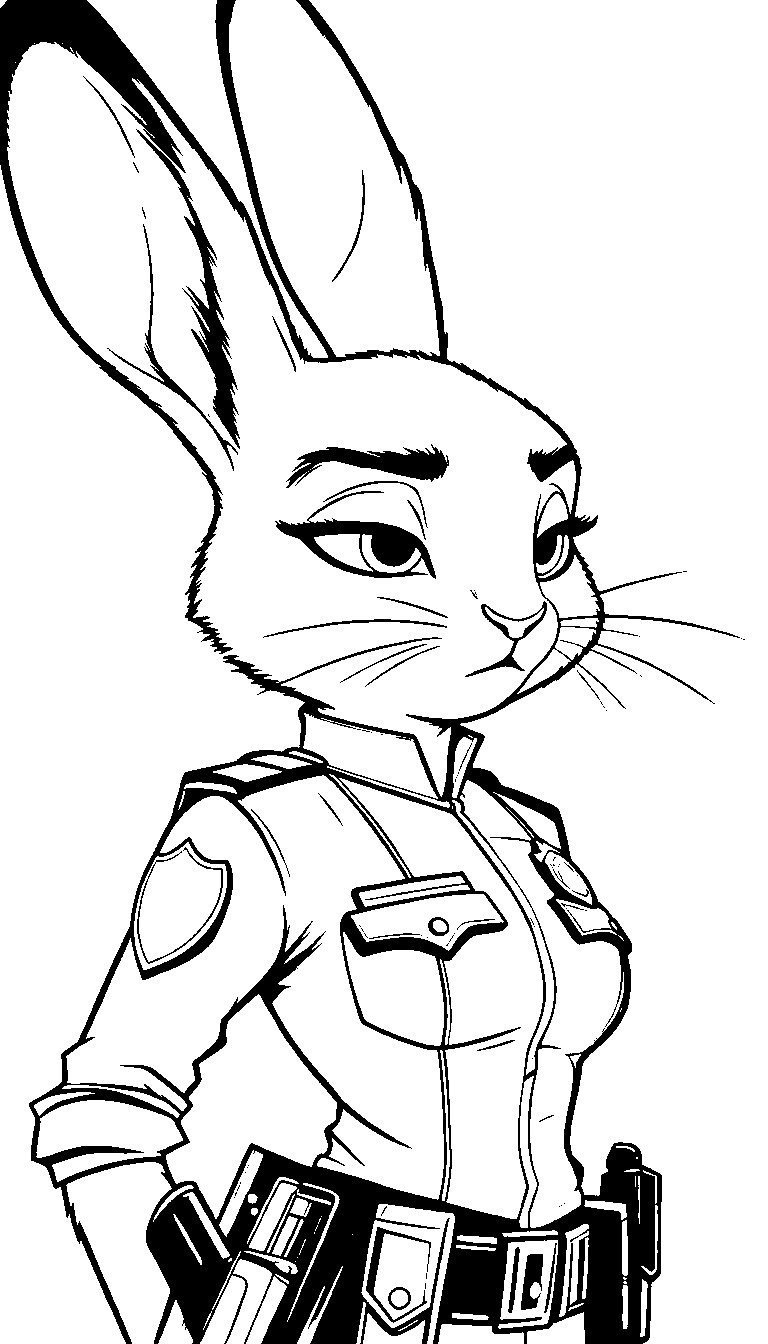zootopia officer judy hopps portrait line art