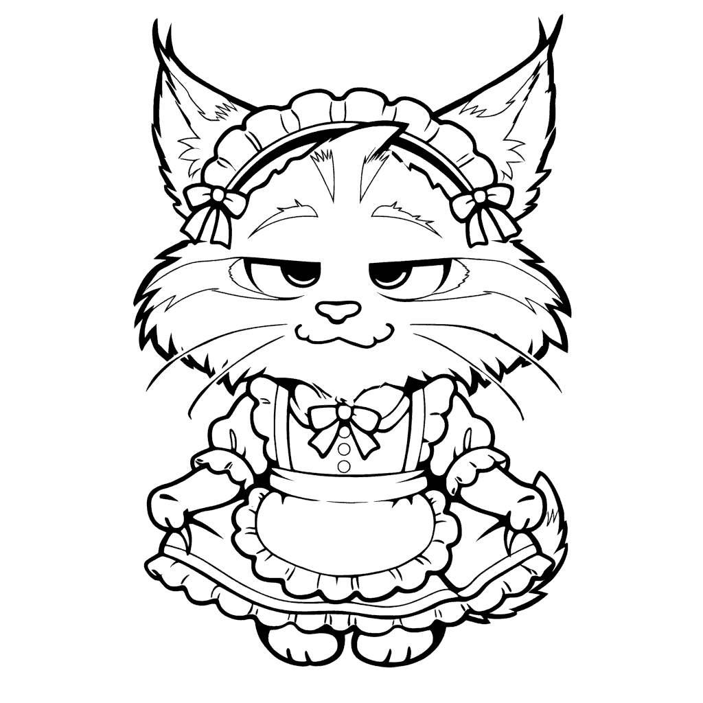 zootopia pawbert lynxley chibi maid line art