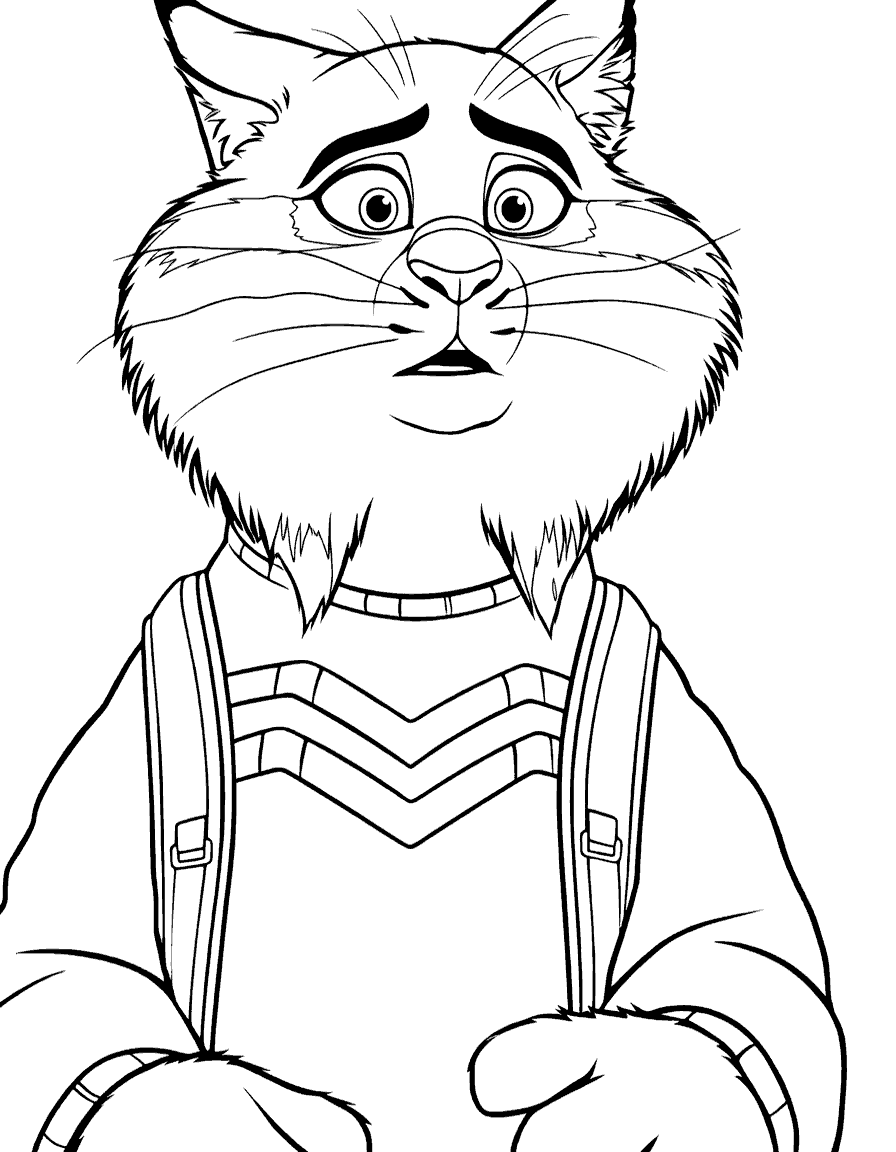 zootopia pawbert lynxley student adventure stylish lynx with backpack line art