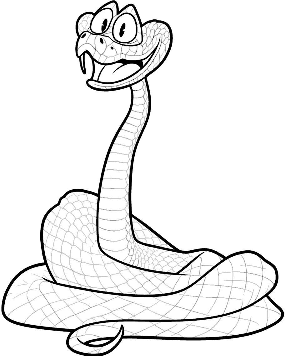 zootopia style snake line art