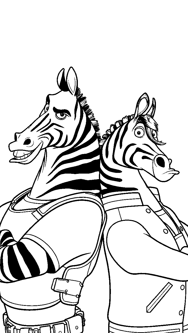 zootopia zebra police officers duo line art